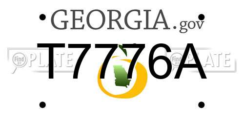 T7776A Georgia License Plate