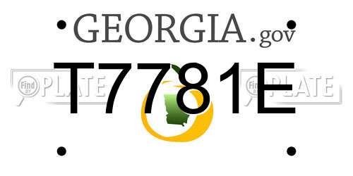 T7781E Georgia License Plate