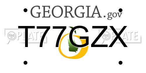 T77GZX Georgia License Plate