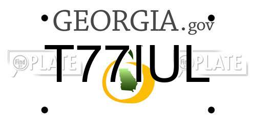 T77IUL Georgia License Plate