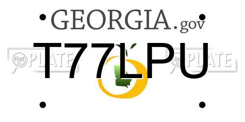T77LPU Georgia License Plate