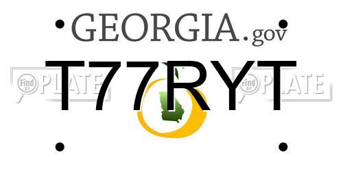 T77RYT Georgia License Plate