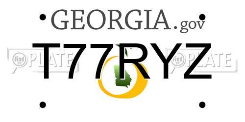 T77RYZ Georgia License Plate