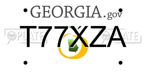 T77XZA Georgia License Plate