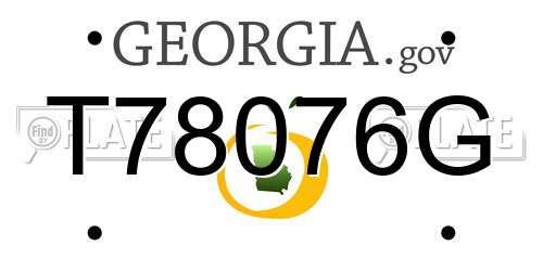 T78076G Georgia License Plate