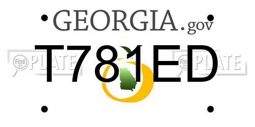 T781ED Georgia License Plate