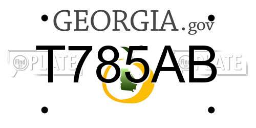 T785AB Georgia License Plate