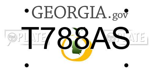 T788AS Georgia License Plate
