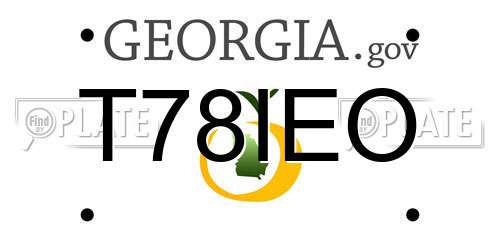 T78IEO Georgia License Plate