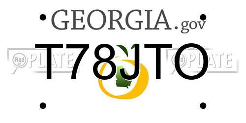 T78JTO Georgia License Plate