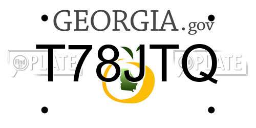 T78JTQ Georgia License Plate