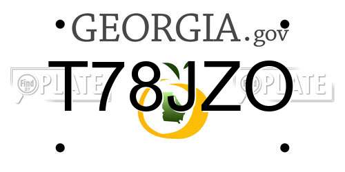 T78JZO Georgia License Plate