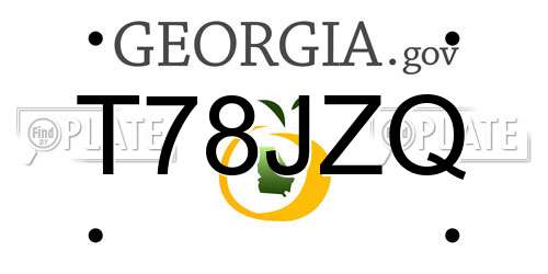T78JZQ Georgia License Plate