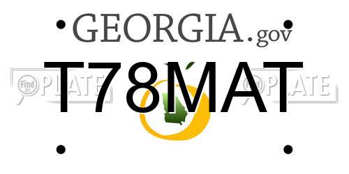 T78MAT Georgia License Plate