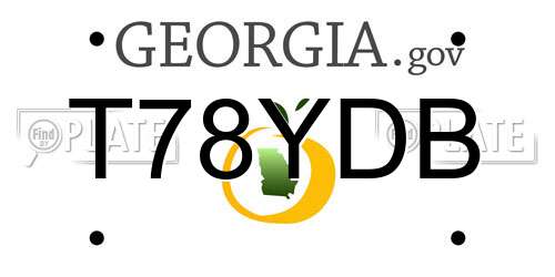 T78YDB Georgia License Plate