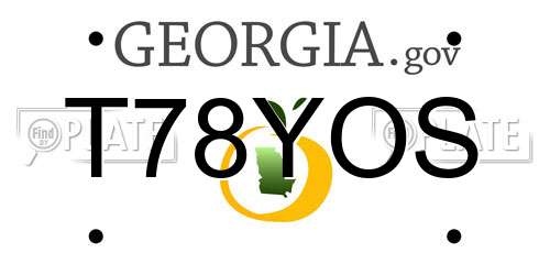 T78YOS Georgia License Plate