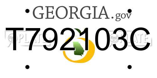 T792103C Georgia License Plate
