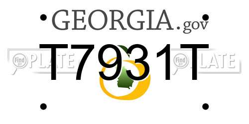 T7931T Georgia License Plate
