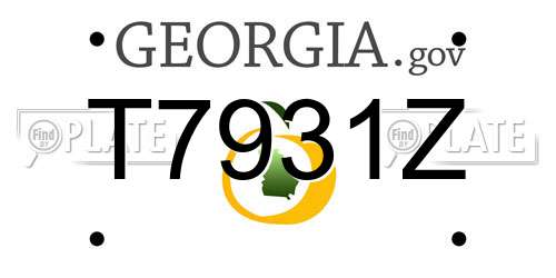 T7931Z Georgia License Plate