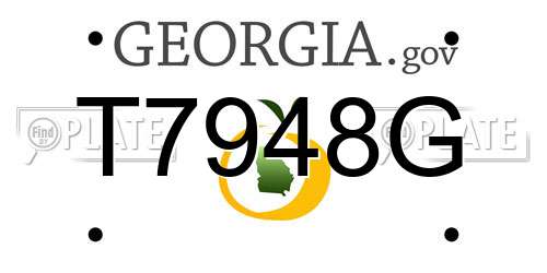 T7948G Georgia License Plate