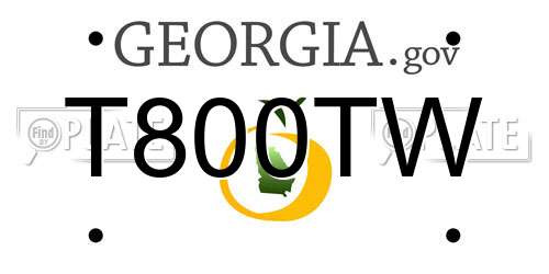 T800TW Georgia License Plate