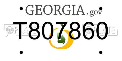 T807860 Georgia License Plate