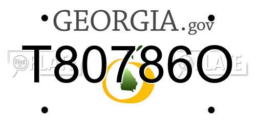 T80786O Georgia License Plate