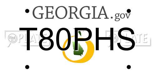 T80PHS Georgia License Plate