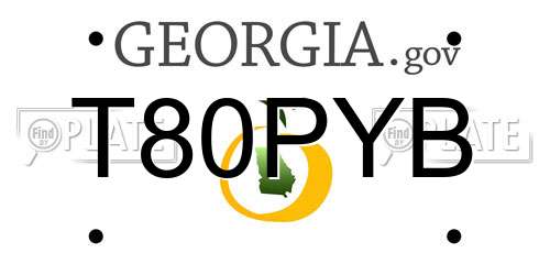 T80PYB Georgia License Plate