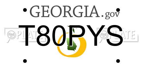 T80PYS Georgia License Plate