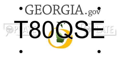 T80QSE Georgia License Plate