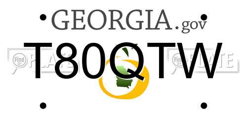 T80QTW Georgia License Plate