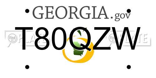 T80QZW Georgia License Plate