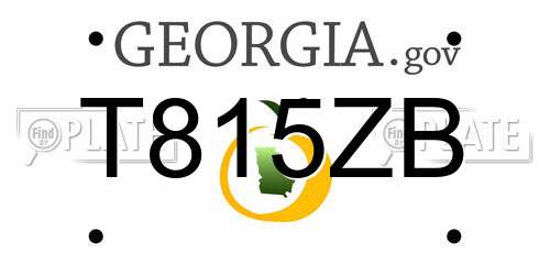 T815ZB Georgia License Plate