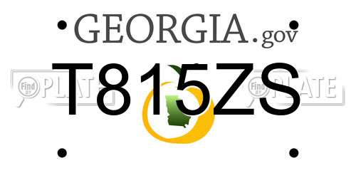 T815ZS Georgia License Plate