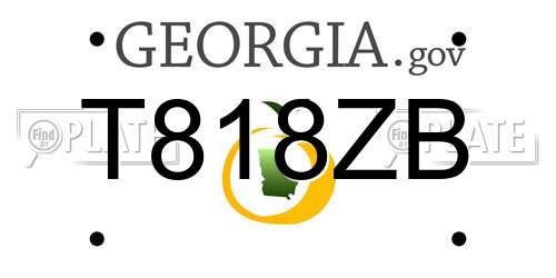 T818ZB Georgia License Plate