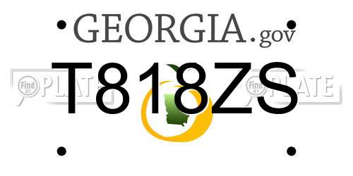 T818ZS Georgia License Plate
