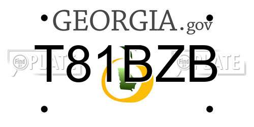T81BZB Georgia License Plate