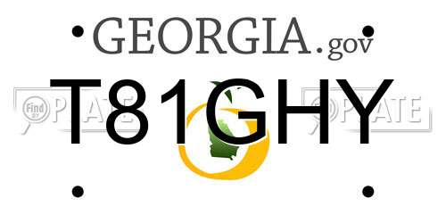 T81GHY Georgia License Plate