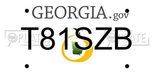 T81SZB Georgia License Plate