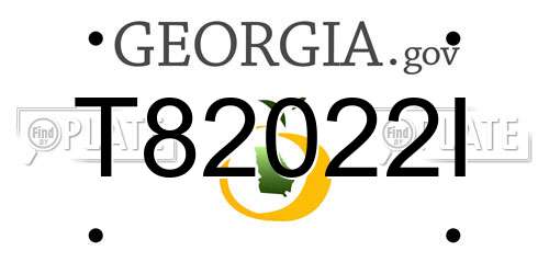 T82022I Georgia License Plate
