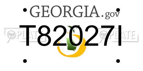 T82027I Georgia License Plate