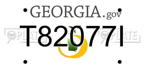 T82077I Georgia License Plate