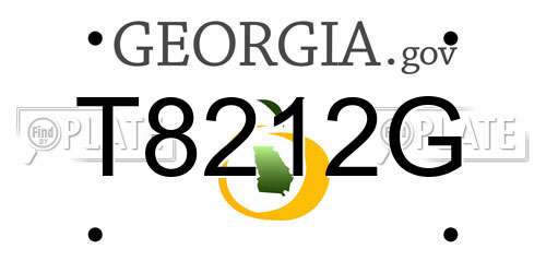 T8212G Georgia License Plate