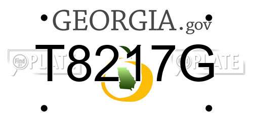 T8217G Georgia License Plate