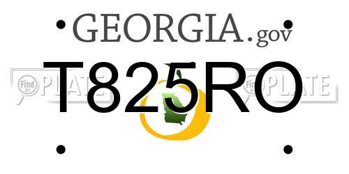 T825RO Georgia License Plate