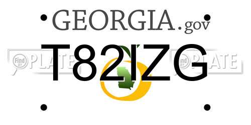 T82IZG Georgia License Plate