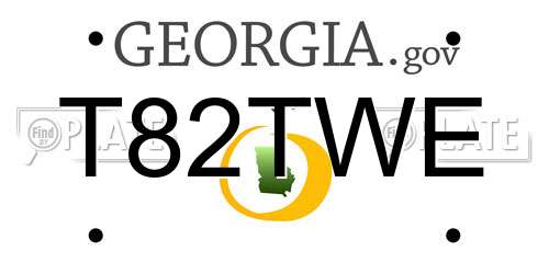 T82TWE Georgia License Plate