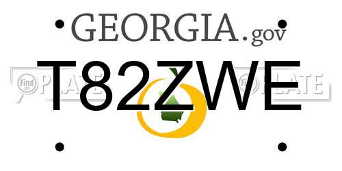 T82ZWE Georgia License Plate