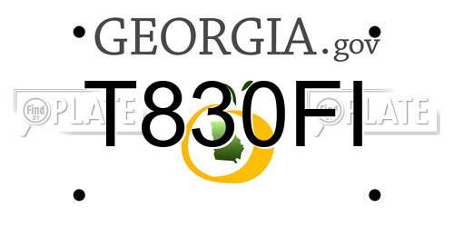 T830FI Georgia License Plate